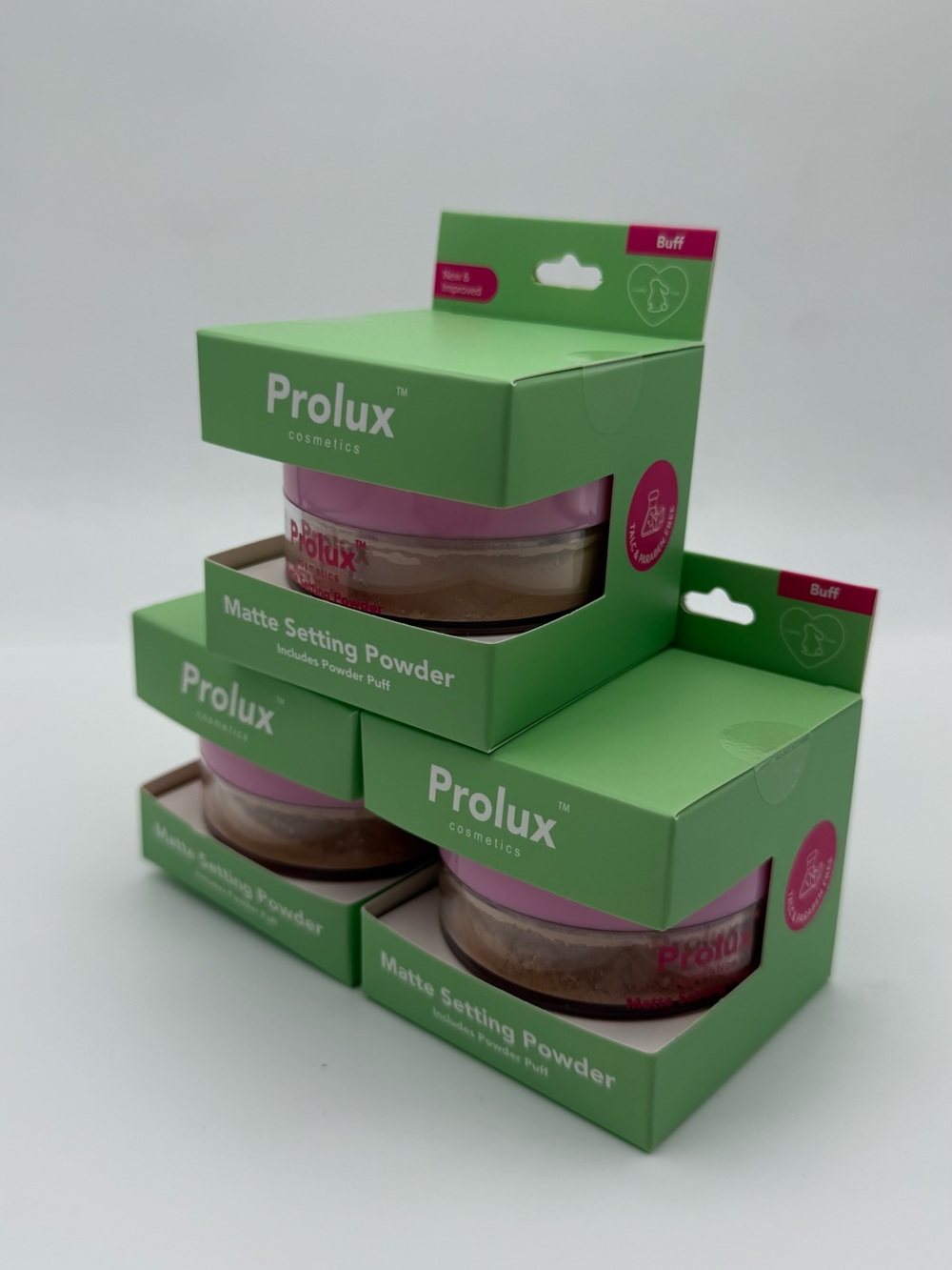 (3 Pack) Prolux Matte Setting Powder — Buff (Cream Tone)
